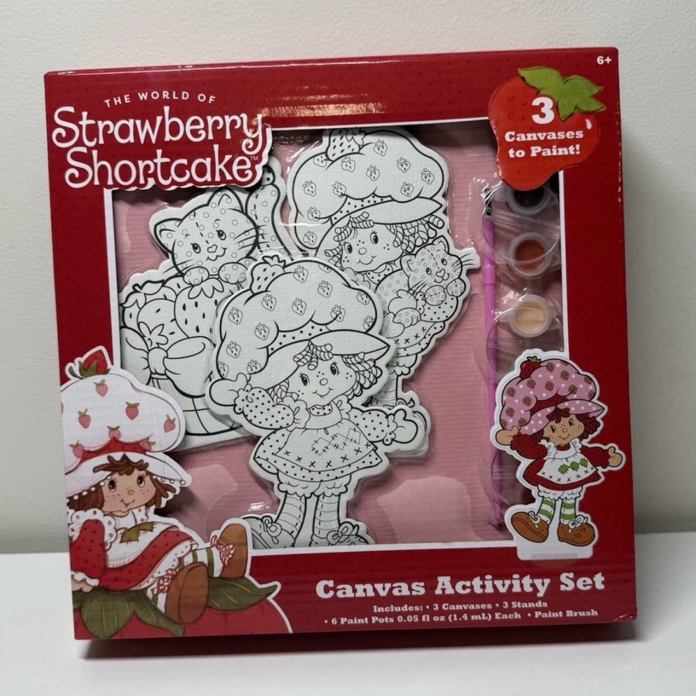 Strawberry Shortcake Character DIY Canvas Activity Set 3pk With Paint/Brush